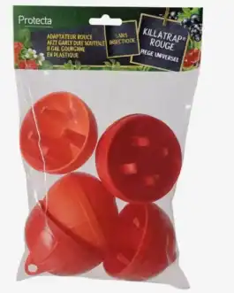 Adaptateur roulant pour piège à guêpes, sans insecticide, en plastique, dispositif de sécurité pour piège à guêpes, Killatrapp rouge, accessoire de nettoyage Diproclean.