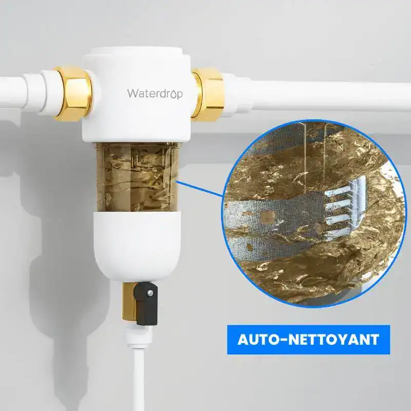 pre-filtre-auto-nettoyant - Boutique Diproclean Filtre épurateur d'eau pour robinet, installation automatique, nettoyage sans effort, purification de l'eau domestique, filtre anticalcaire, Diproclean.