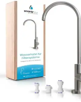 robinet-chrome-osmose-purificateur - Boutique Diproclean Filtre pour système de filtration d'eau sous évier, compatible avec les robinetteries Smartry Blue. Solution innovante pour purifier l'eau directement à la sortie du robinet, facile à installer et à entretenir.