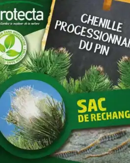 Sacs de recharge pour chenille processionnaire du pin, écologique et sans insecticide, idéal pour la lutte biologique contre les nuisibles dans les jardins.