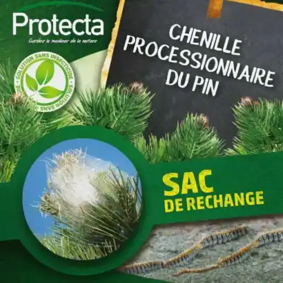 Sacs de recharge pour chenille processionnaire du pin, écologique et sans insecticide, idéal pour la lutte biologique contre les nuisibles dans les jardins.