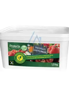 Phosphate diamonnique pour traitement des vergers, efficace contre chrysopes, oliviers et cultures fruitières, produit biodégradable et adapté à la lutte contre nuisibles, 1,5 kg.