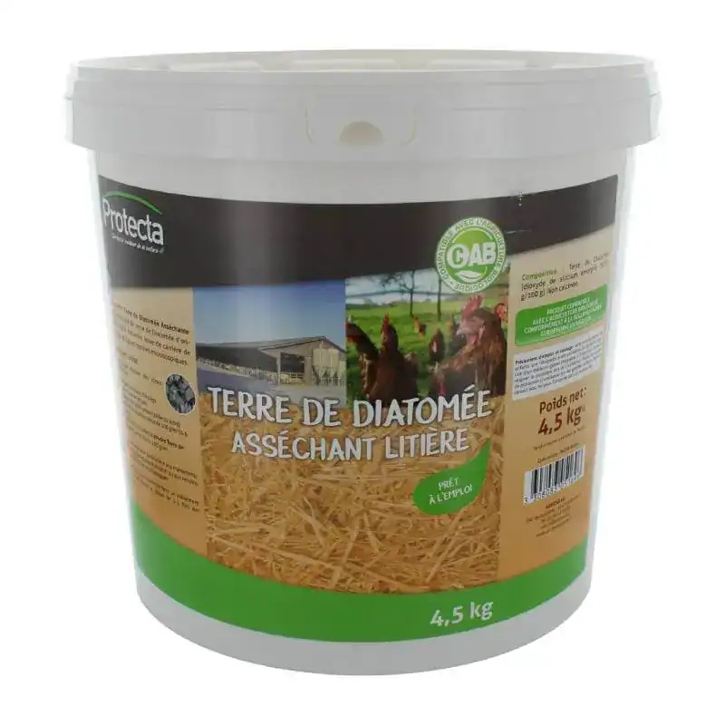 terre-diatomee-4-5-kg - Boutique Diproclean Terre de diatomée pour désinfection et assèchement des litières animales, produit écologique, prêt à l'emploi, sachet de 4,5 kg, idéale pour le soin des chevaux et autres animaux de ferme.