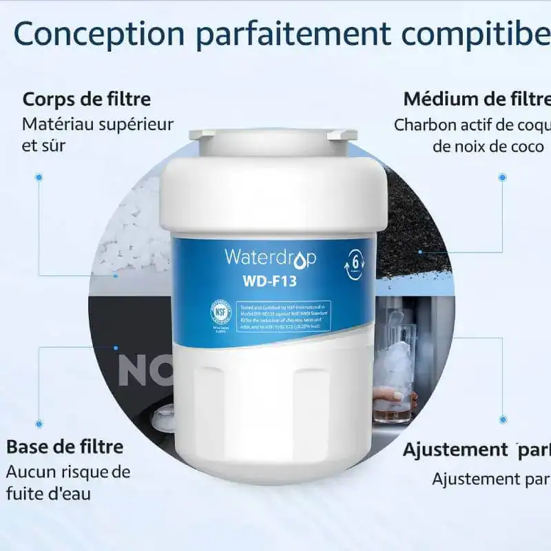 usages-filtre-frigo-MWF - Boutique Diproclean Filtre d'eau Waterdrop WD-F13 pour purification de qualité, filtre en matériaux sûrs, charbon actif de noix de coco, ajustable, sans risque de fuite d'eau, idéal pour la maison.