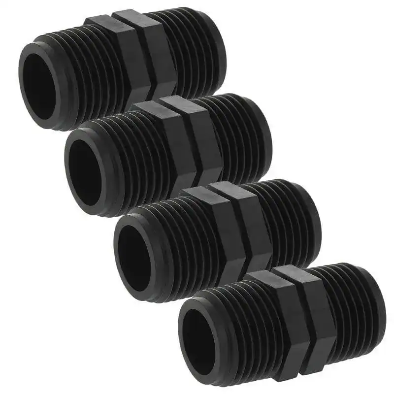 4-mamelon-15-21-PVC - Boutique Diproclean Vis de raccord en plastique noir pour tuyaux, accessoires pour plomberie et nettoyage industriel, adaptée aux systèmes de plomberie et d'entretien.