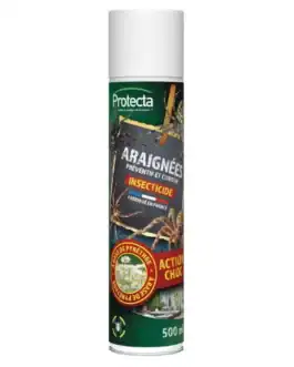 Effaceur d'arachnides Insecticide Protecta – traitement préventif et curatif contre les araignées, à base de pyrèthre, 500 ml, efficace pour l’intérieur et l’extérieur.