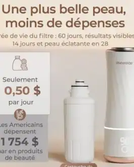 Purificateur d'eau visage, traitement beauté, filtre visage, soin peau, eau purifiée, démaquillant, hydratation peau, beauté visage, appareil filtrant, soins cosmétiques, hydratation.