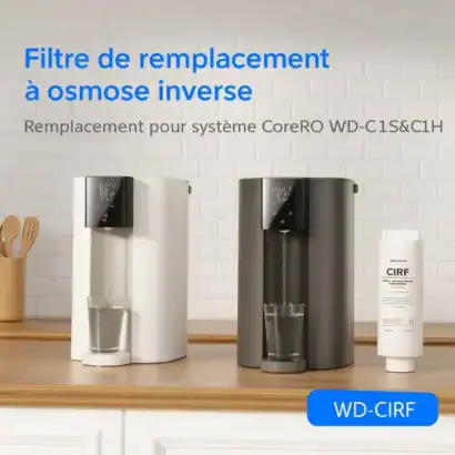 Filtres de remplacement pour systèmes d'osmose inverse, notamment CoreRO WD-C1S & C1H, pour une qualité d'eau optimale.