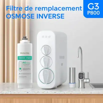 Pureté de l'eau avec filtre inverse OSMOSE pour une qualité optimale à la maison. Facile à remplacer et compatible avec différents modèles de systèmes de filtration d'eau.