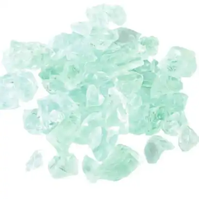 Gros grains de verre recyclé pour décoration intérieure ou extérieure, parfait pour embellir jardins, terrasses et espaces créatifs, avec une finition claire et éclatante.