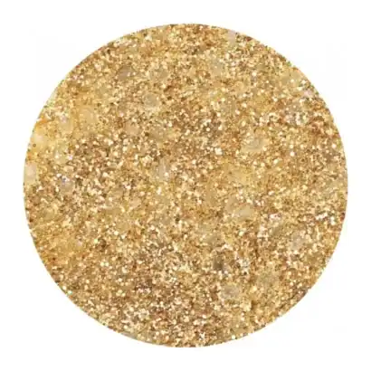 Paillettes dorées scintillantes pour décoration, emballage et artisanat, idéal pour créations festives et élégantes.