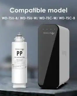 Filtre eau Waterdrop PP compatible avec modèles WD-TSU-B, WD-TSU-W, WD-TSC-W, WD-TSC-B, filtration efficace pour purificateur d'eau.