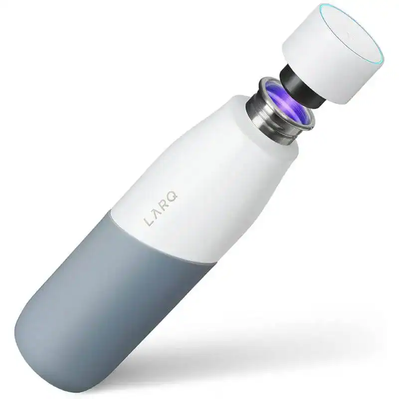 gourde-bleue-inox-UV - Boutique Diproclean Lavette de nettoyage électrique rechargeable pour vitres et surfaces délicates.