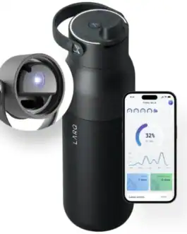 Bouteille intelligente avec application de suivi de consommation d'eau, pour une hydratation optimisée et une meilleure santé.