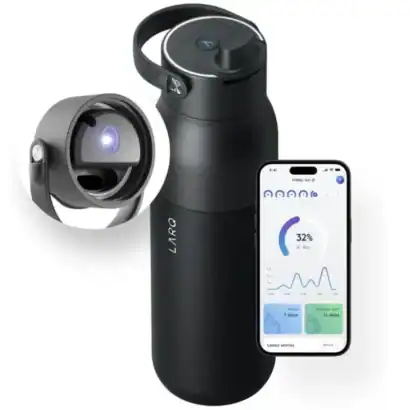 Bouteille intelligente avec application de suivi de consommation d'eau, pour une hydratation optimisée et une meilleure santé.
