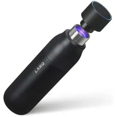 Bouteille d'ozoneur portable LARQ pour nettoyage et désinfection efficaces, idéal pour la maison ou le bureau, avec technologie UV-C, élimine bactéries et virus, friendly environnement.
