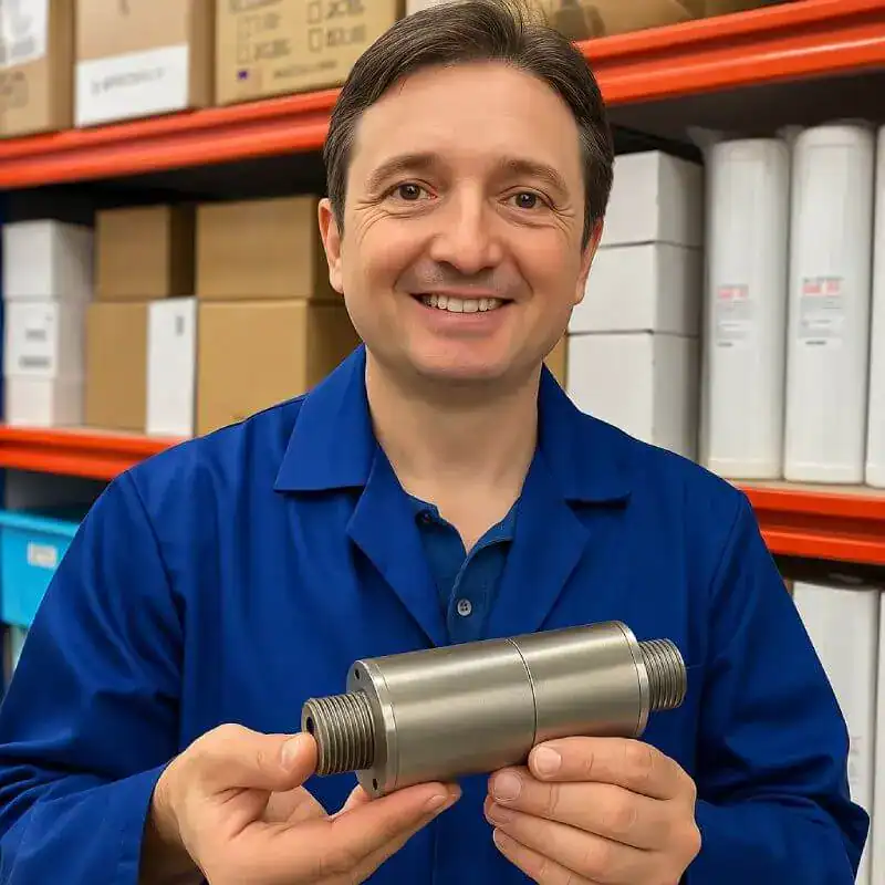 Pictogramme d'un homme tenant un matériel industriel de nettoyage.