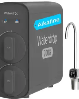 Filtre à eau Waterdrop pour robinet, système de filtration alcaline 700G, purification de l'eau, idéal pour la maison et le bureau, accessoire de cuisine, optimisation de la qualité de l'eau potable.