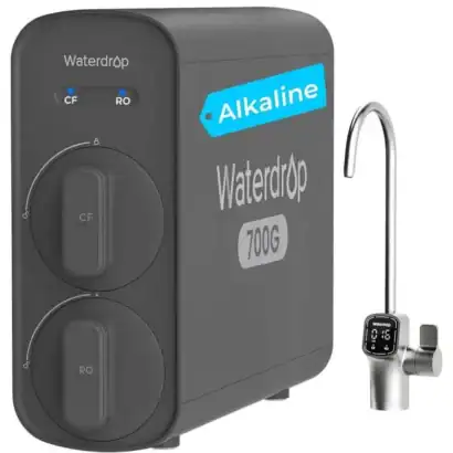 Filtre à eau Waterdrop pour robinet, système de filtration alcaline 700G, purification de l'eau, idéal pour la maison et le bureau, accessoire de cuisine, optimisation de la qualité de l'eau potable.