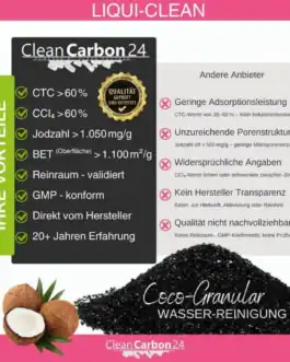 Granulés de coquilles de noix de coco pour filtration d'eau, efficace contre les impuretés, certifié GMP, sans additifs, idéal pour la purification écologique.