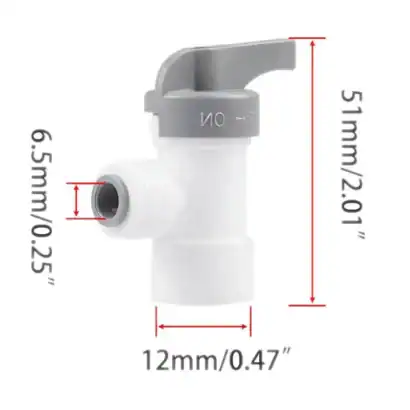 Filtre sanitaire compact. - Boutique Diproclean Dimensions du raccord vanne du réservoir.