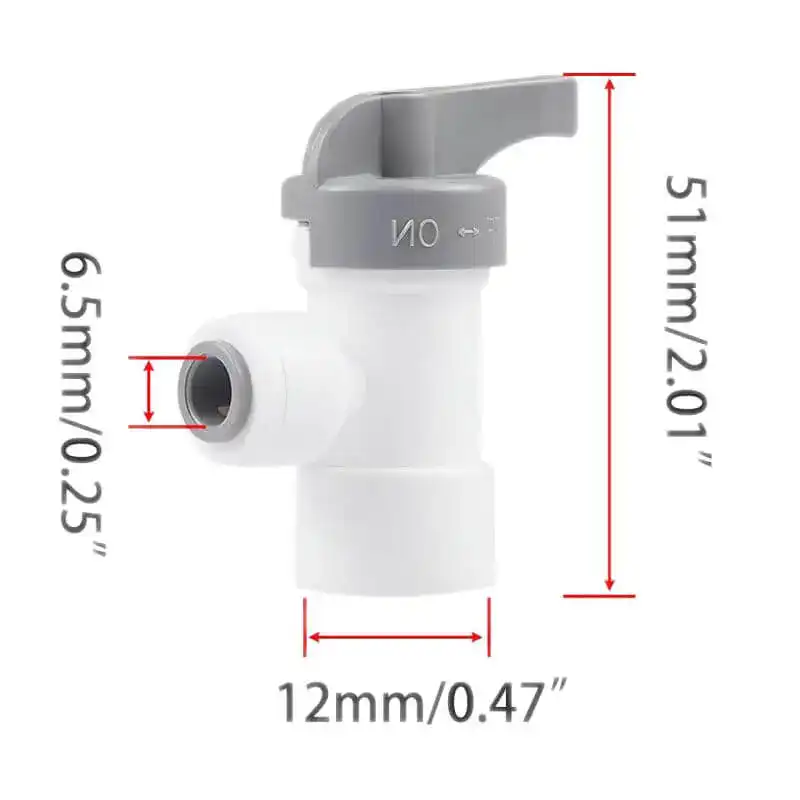 Filtre sanitaire compact. - Boutique Diproclean Dimensions du raccord vanne du réservoir.