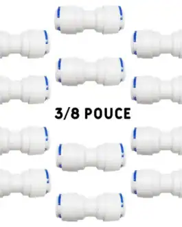 2. raccords de plomberie en plastique 3/8 pouce pour systèmes d'eau potable, filtration et réparation, haute qualité et durabilité, disponibles chez Diproclean.