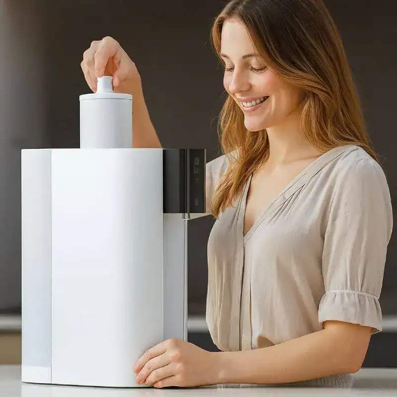 Distributeur automatique de gel désinfectant pour mains.