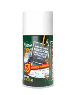 Insecticide aérosol Protecta pour éliminer insectes volants et rampants, parfait pour une protection rapide et efficace contre les insectes nuisibles à domicile.