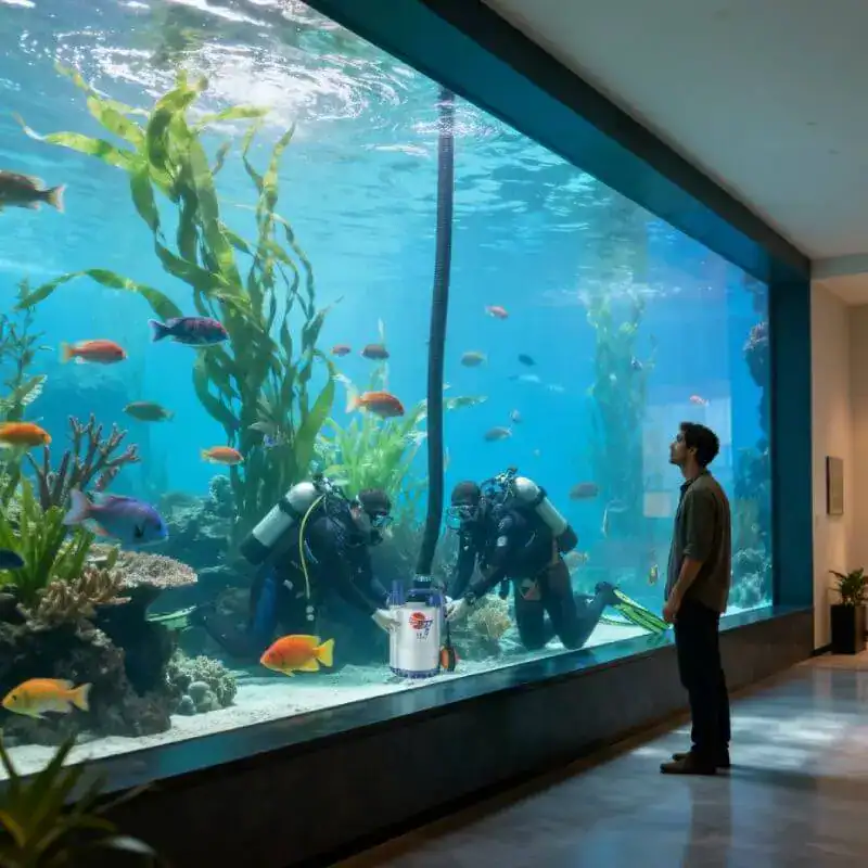 Aquarium nettoyeur de poissons. - Boutique Diproclean Aquarium propre par Diproclean, experts en nettoyage d'aquarium, avec plongeurs professionnels assurant l'entretien et la propreté optimale.