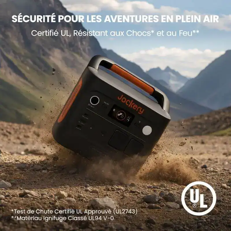 Capteur de chute UL certifié, résistant aux chocs et au feu, idéal pour les activités en plein air et excursions en montagne, garantissant la sécurité lors de vos aventures outdoor.