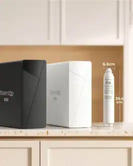 Filtre à eau sous lavabo Waterdrop noir ou blanc, filtration ultra-pure, pour une eau saine, facile d'installation. Dimensions compactes, design moderne, parfait pour cuisine ou bureau.