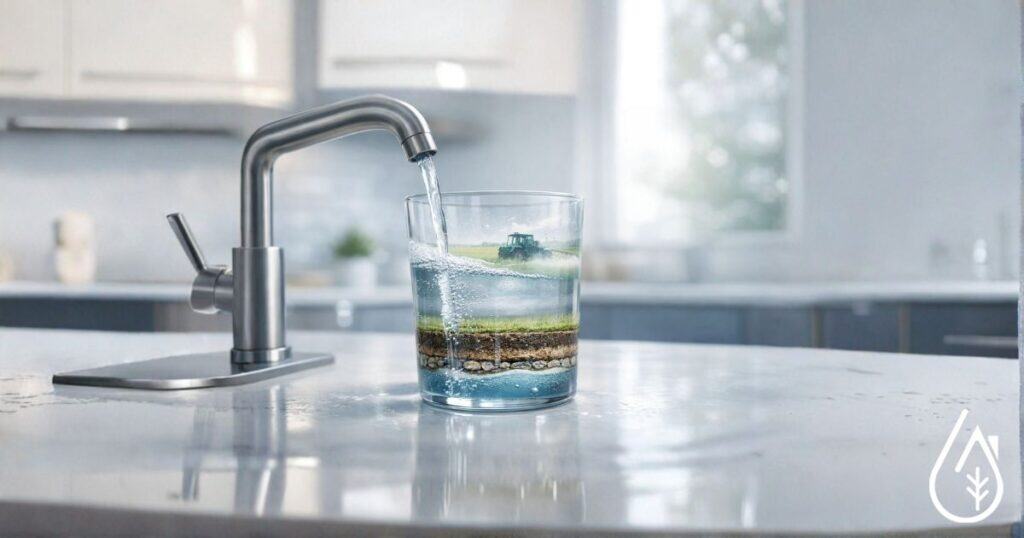 Filtration d'eau propre et saine dans une cuisine moderne.