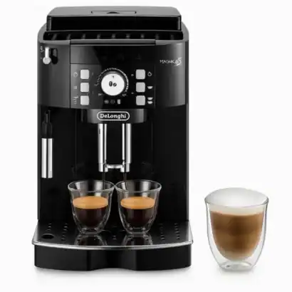 Une machine à café DeLonghi automatique pour des expressos riches et aromatiques, idéale pour la maison ou le bureau, avec fonction de frothing pour boissons crémeuses.