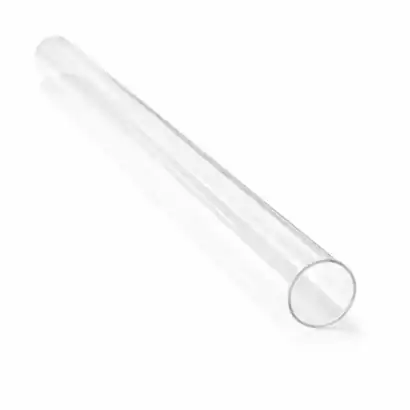 Tube en verre transparent pour nettoyage, idéal pour applications industrielles et professionnelles. Compatible avec différents systèmes de nettoyage et de désinfection.
