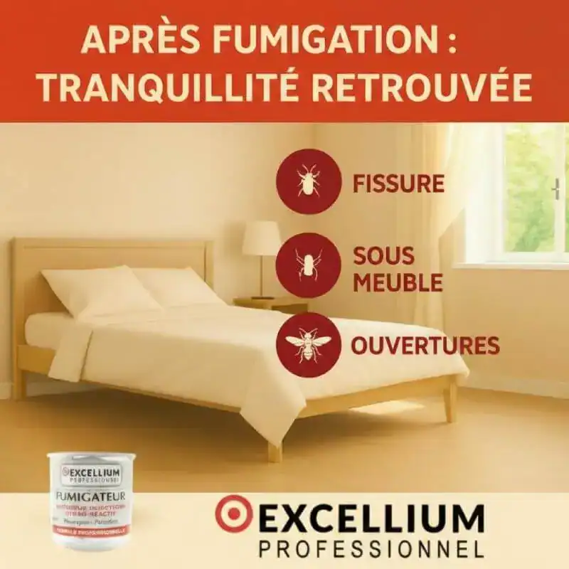 Tranquillité retrouvée après le traitement fumigène.