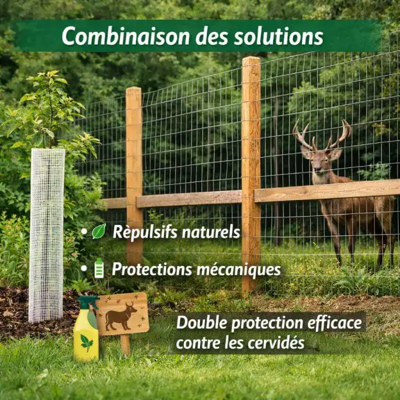 Clôture Naturelle. - Boutique Diproclean Équipement pour délimitation écologique et protection contre les cervidés. Solution combinée avec répulsifs naturels et protections mécaniques pour un jardin sécurisé.