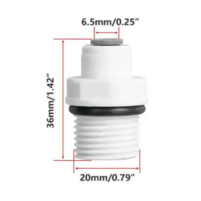 Raccord droit tube alimentaire. - Boutique Diproclean Raccord rapide tube alimentaire 1/4 pouce pour osmoseur inverse.