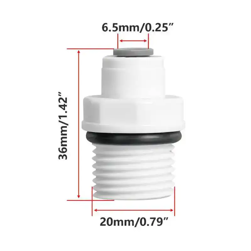 Raccord droit tube alimentaire. - Boutique Diproclean Raccord rapide tube alimentaire 1/4 pouce pour osmoseur inverse.