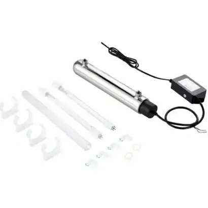 Stérilisateur d'eau UV 12W inox - Boutique Diproclean Filtre UV pour eau potable, désinfection efficace, système compact et durable.