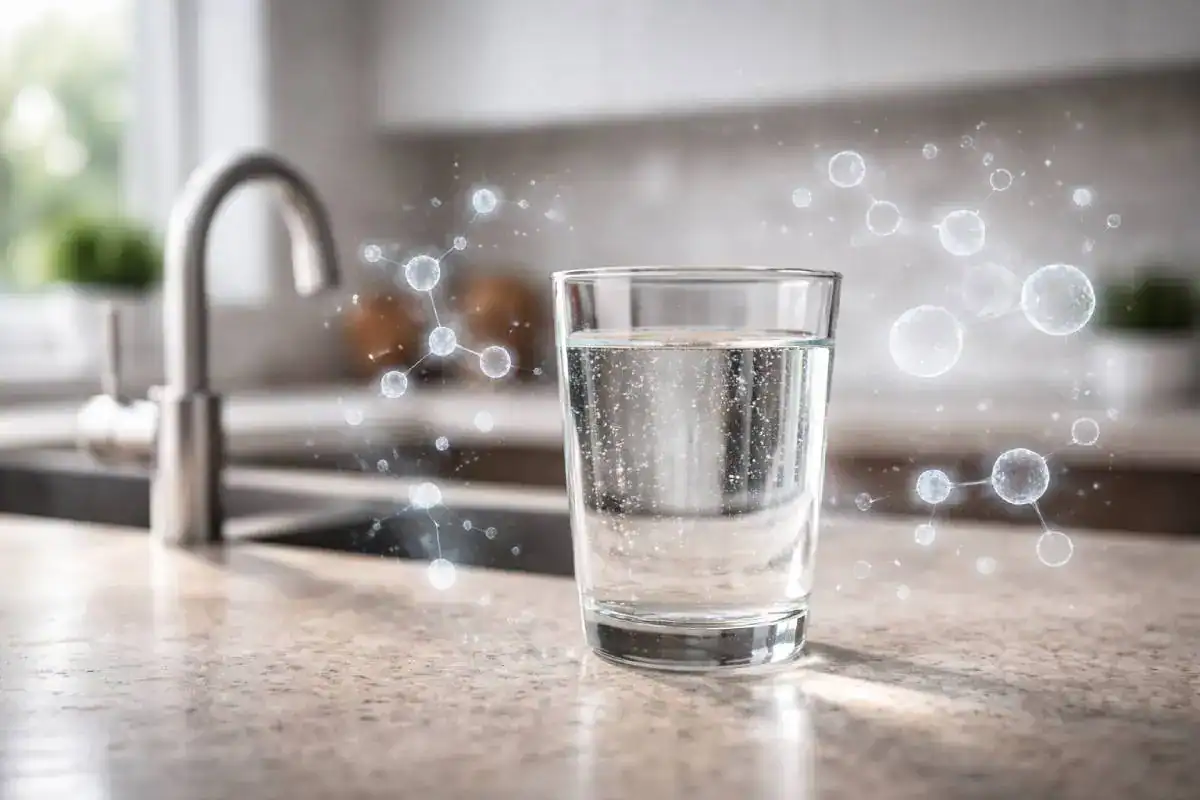 Illustration de polluants chimiques COV dans l&rsquo;eau potable