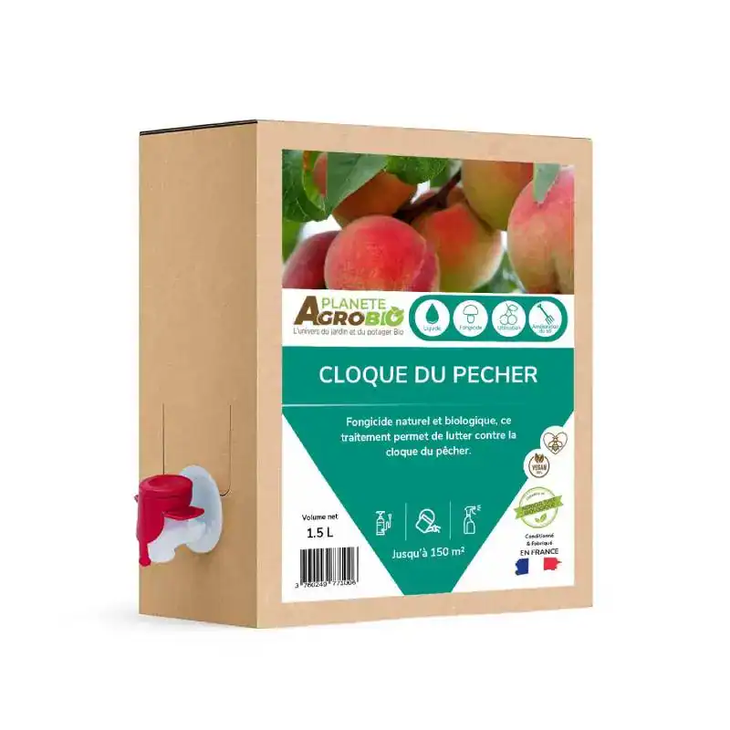Traitement bio cloque du pêcher 1,5 L - Boutique Diproclean Produit biologique pour traiter la cloque du pêcher, 1,5 L, efficace contre les maladies fongiques, respectueux de l'environnement, idéal pour la santé des arbres fruitiers.