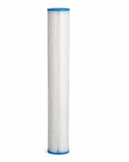 Filtre plissé 25 microns 20 pouces, idéal pour éliminer les sédiments dans les systèmes de filtration d'eau. Conçu pour une performance optimale et une longue durée de vie.