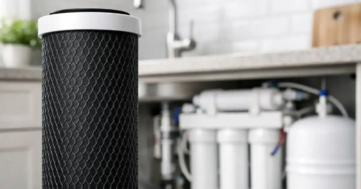 Cartouche de filtration au charbon actif pour eau potable