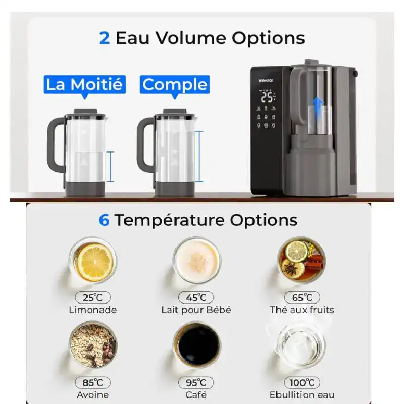 Distriuteur d'eau chaude osmosée sur comptoir M1 Waterdrop - Boutique Diproclean Distributeur d'eau chaude osmosée sur comptoir M1 Waterdrop, idéal pour une eau pure et filtrée. Facile à utiliser, avec plusieurs options de température pour répondre à tous vos besoins.