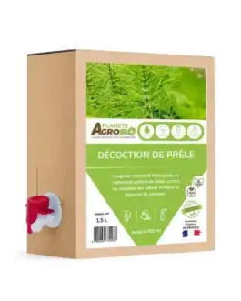 Déoction de prêle biologique pour traitement naturel des maladies des plantes. Idéal pour protéger vos arbres fruitiers et légumes du potager contre les maladies.