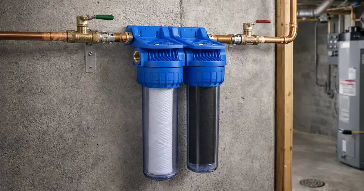 Filtre &agrave; eau domestique avec cartouche charbon actif