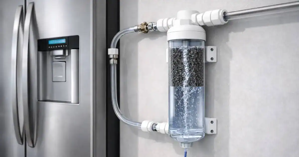 Filtre &agrave; eau pour r&eacute;frig&eacute;rateur am&eacute;ricain avec syst&egrave;me de charbon actif