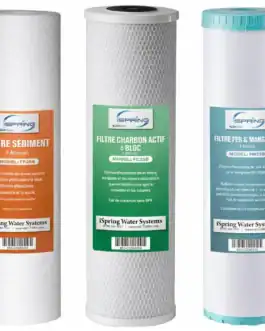 Filtre sédiment 5 microns pour éliminer particules en suspension dans l'eau, idéal pour améliorer la qualité de l'eau domestique. Facile à installer et à remplacer pour une filtration efficace.