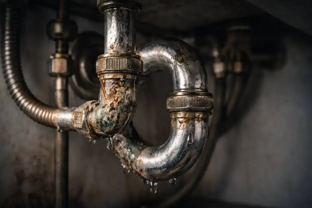 Canalisation ancienne avec corrosion pouvant contaminer l&rsquo;eau du robinet